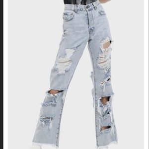 Alice and Olivia Genevieve distressed jeans